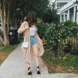 FOREVER 21 Long Sleeve Button Down Duster Cardigan